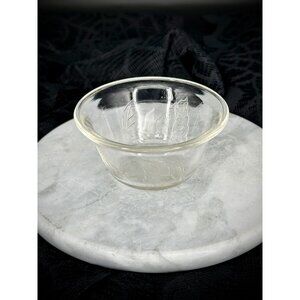vintage clear glass dessert bowl/custard cup/ramekin, with an elegant embossed f